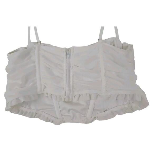 TicToc White Nylon Bra Bralette Bustier Corset Size M Crop Top. - Picture 5 of 9